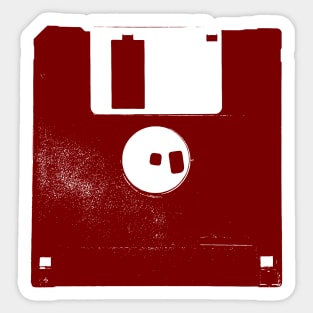 Red Retro Vintage Floppy Disk Sticker